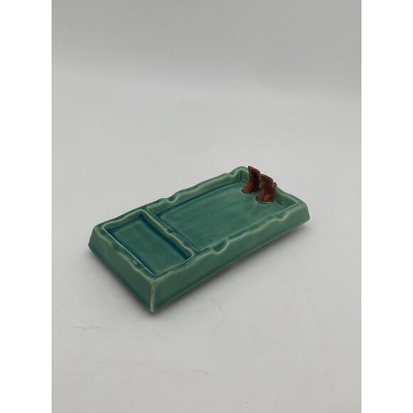 Vintage Ceramic Pool Ash Tray with Cowboy Boots – Mid-Century Whimsical - Picture 1 of 4